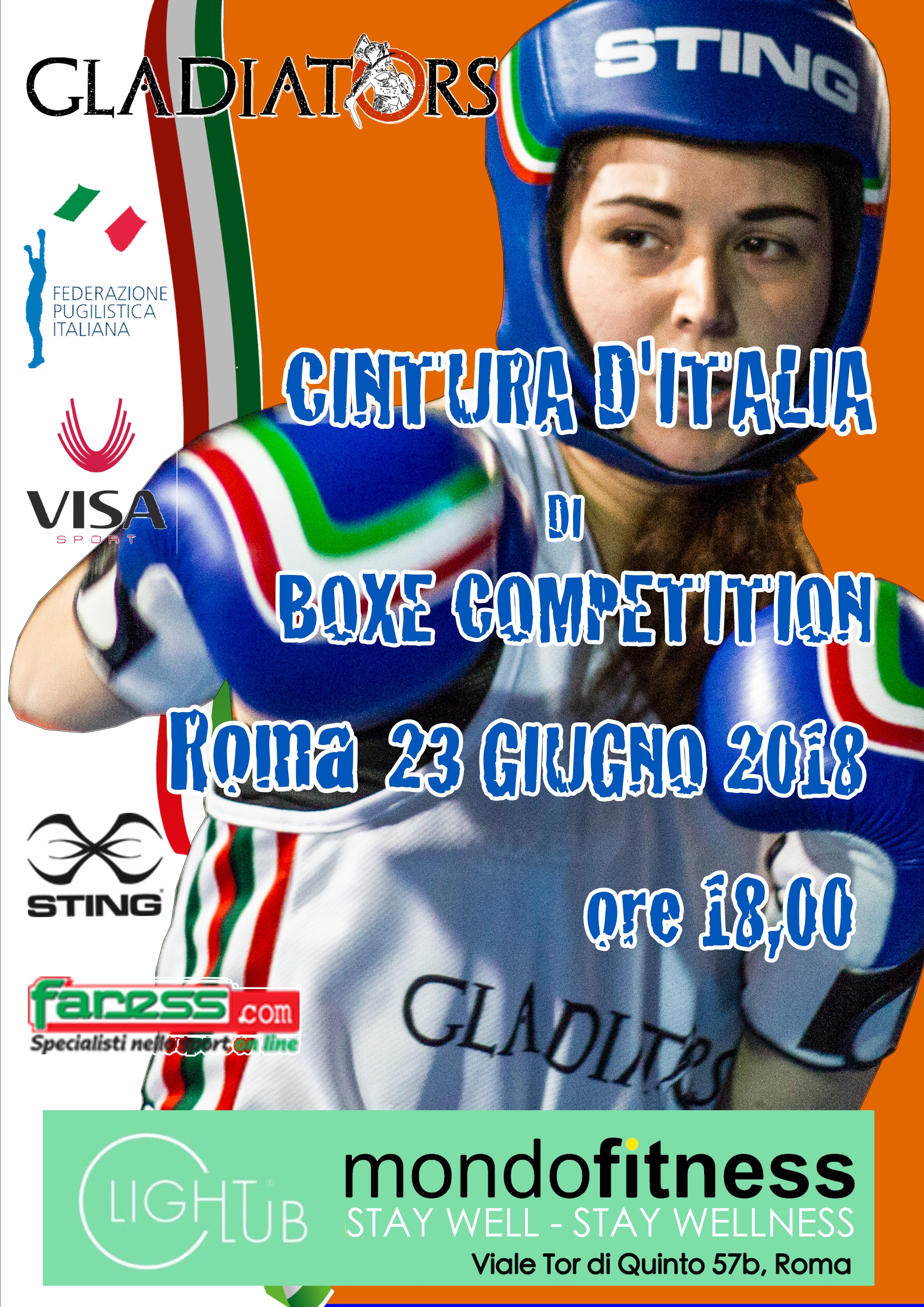 GYM BOXE CINTURA D’ITALIA DI BOXE COMPETITION  ROMA 23 GIUGNO 2018 Ore 18,00