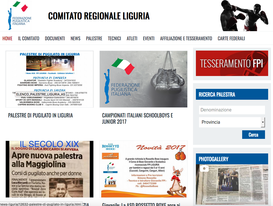 Online il Sito del CR FPI Liguria 