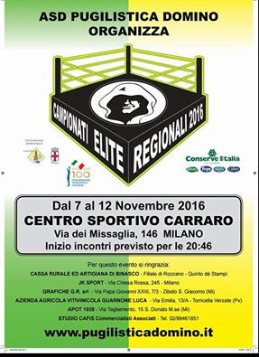 Milano dal 7 al 12 novembre ospiterà i Campionati Regionali Elite Lombardi, valevoli come Qualificazione agli #Assoluti2016