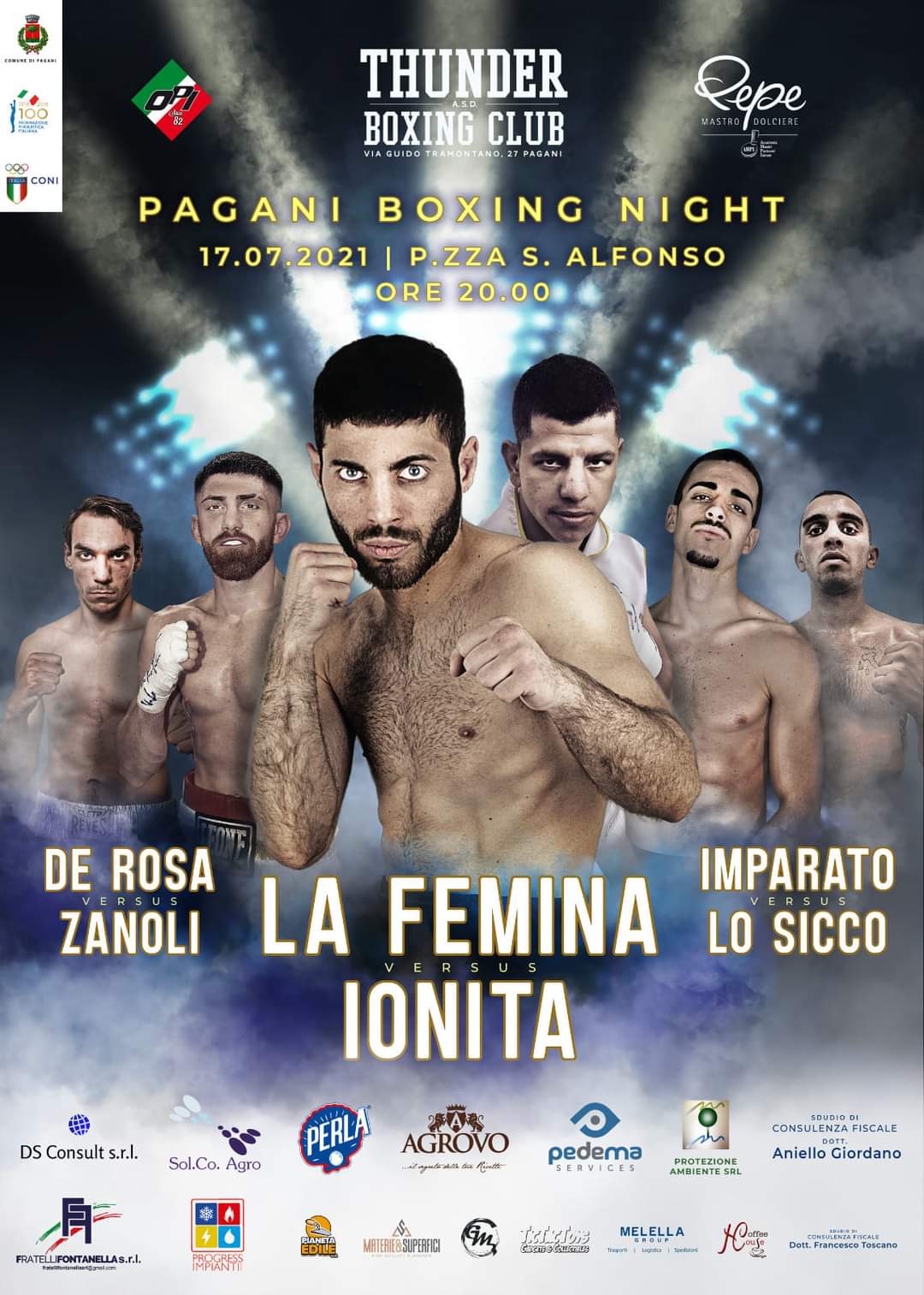 Il 17 Luglio la "Pagani Boxing Night" Con Vincenzo la Femina sul Ring 
