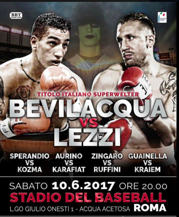 Il 10 Giugno a Roma Bevilacqua vs Lezzi per il Titolo Italiano SuperWelter - Ricco Sottoclou #ProBoxing
