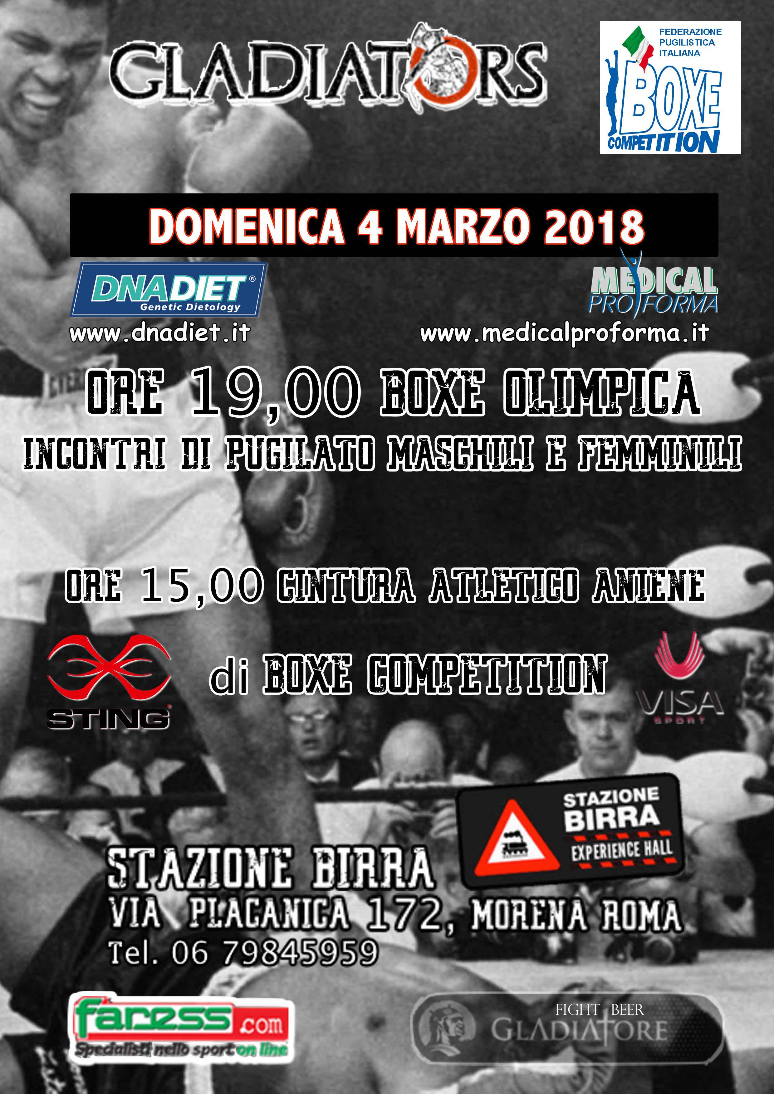 Il 4 Marzo a Roma Grande Torneo di Boxe Competition e Pugilato AOB - Info Finale e Cambi Orario AOB