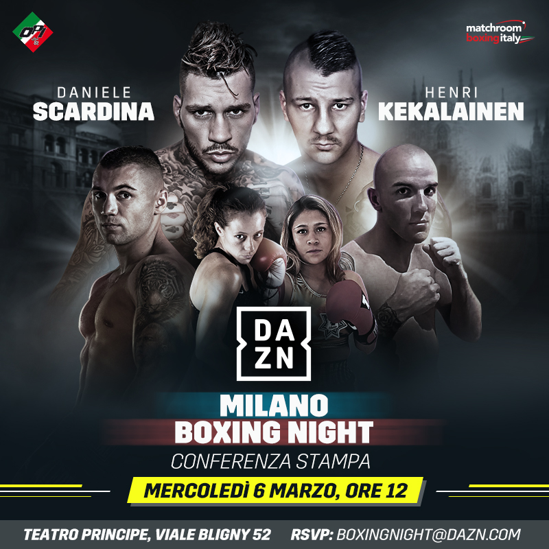 Mercoledì 6 marzo a Milano la conferenza stampa della Milano Boxing Night 