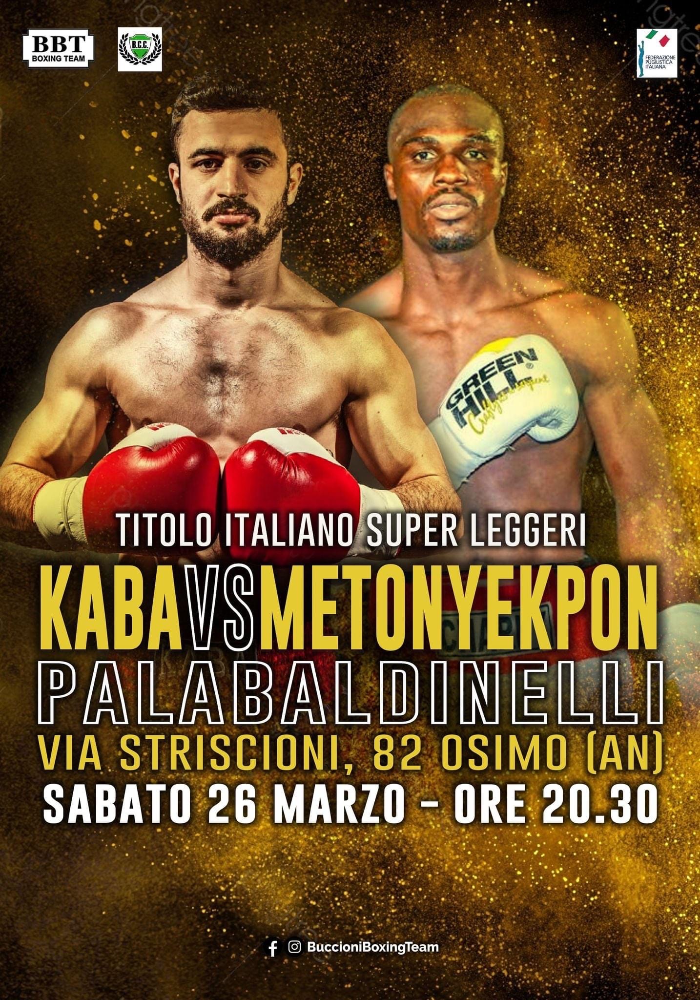 Osimo Boxing Night: il 26 Marzo Kaba vs Metonyekpon per il Tricolore dei SuperLeggeri 