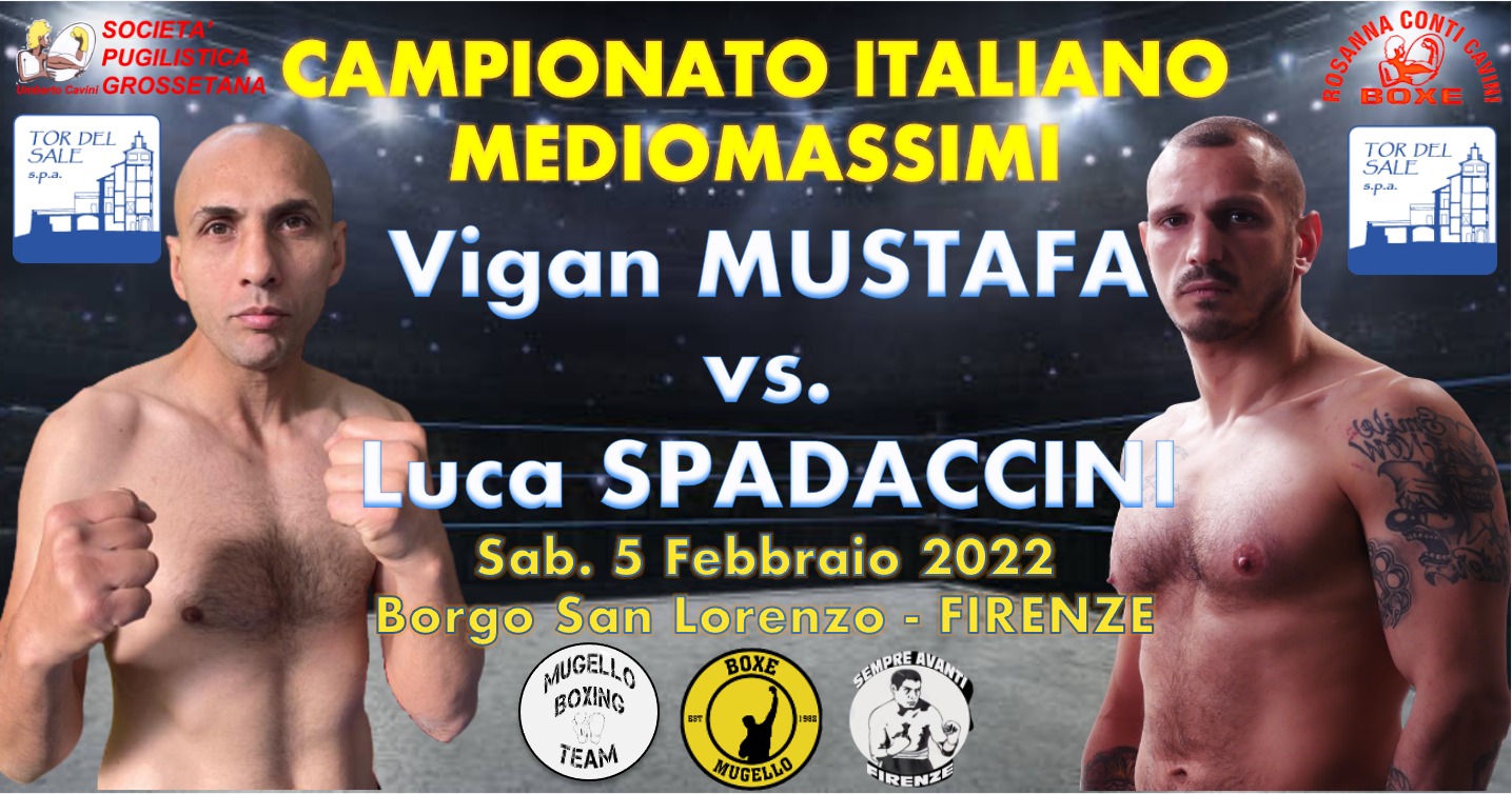 Borgo San Lorenzo Boxing Night: il 5 Febbraio Spadaccini vs Mustafa per il Titolo Italiano Mediomassimi