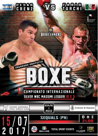 Il 15 luglio a Sequals Turchi vs Crenz per il Titolo Int. Silver WBC Cruiser - 3 Italiani nel Sottoclou #ProBoxing
