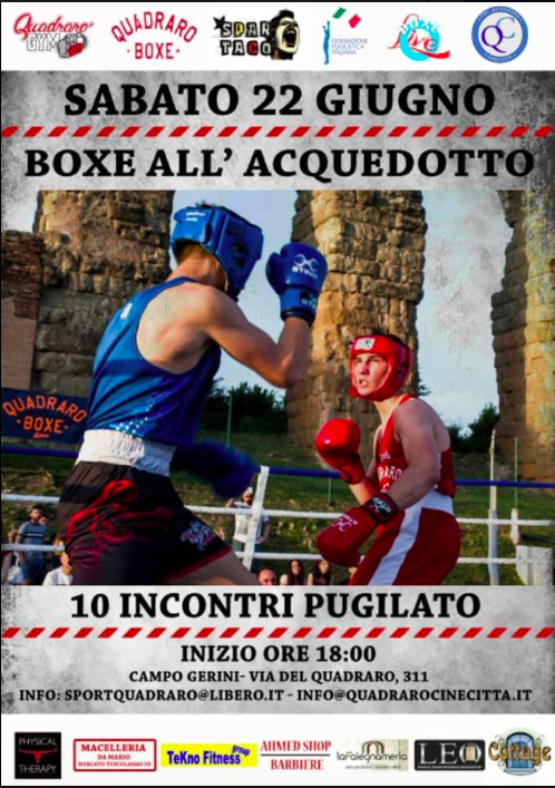 Sabato 22 giugno a Roma Riunione AOB organizzata dalla Quadraro Boxe 