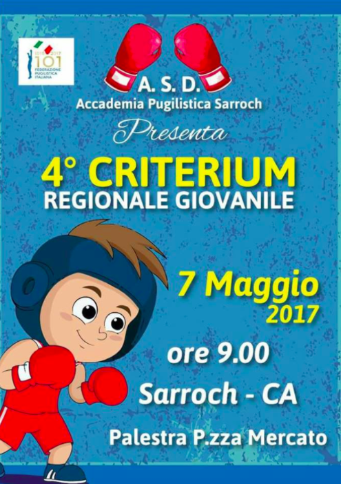 Domenica 7 Maggio a Sarroch il 4° Criterium 2017 del CR FPI Sardegna #GiovanileFPI
