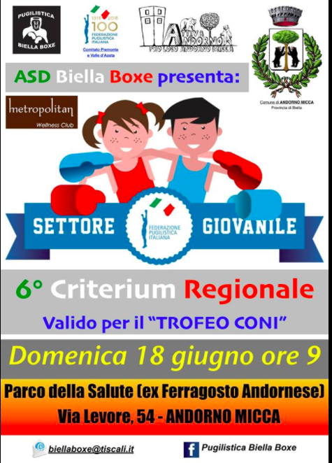 Il 18 Giugno a Biella 6° Critrium 2017 del CR FPI Piemonte VDA #GiovanileFPI