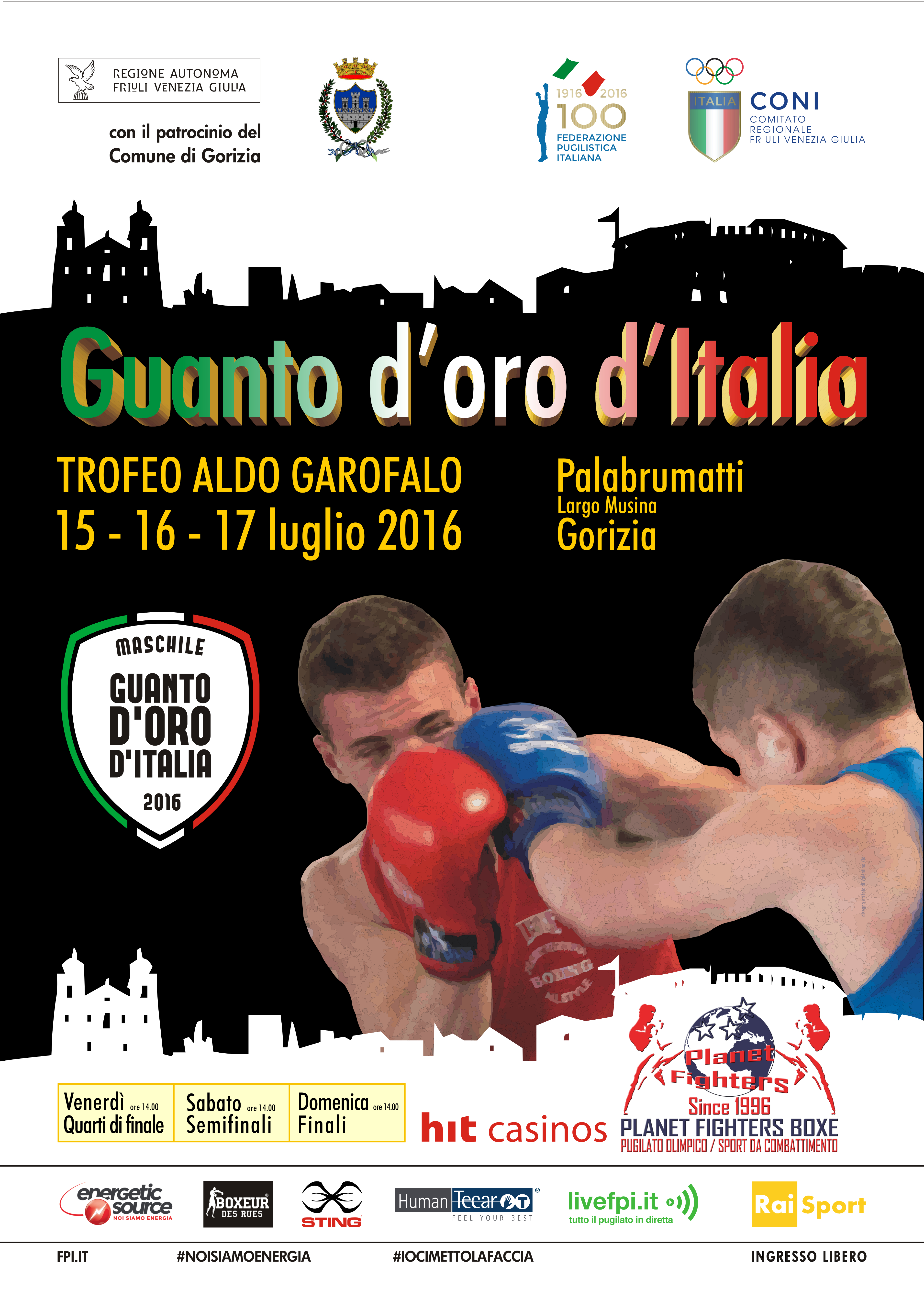 64 i Boxer partecipanti al Guanto d'Oro 2016 Trofeo Garofalo - Gorizia 15-17 Luglio #Guanto16 