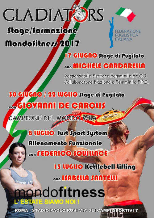 Il 7 Giugno a Roma al via MondoFitness 2017, presente un'area per la Boxe Competition con un ricco programma di eventi #GymBOxe