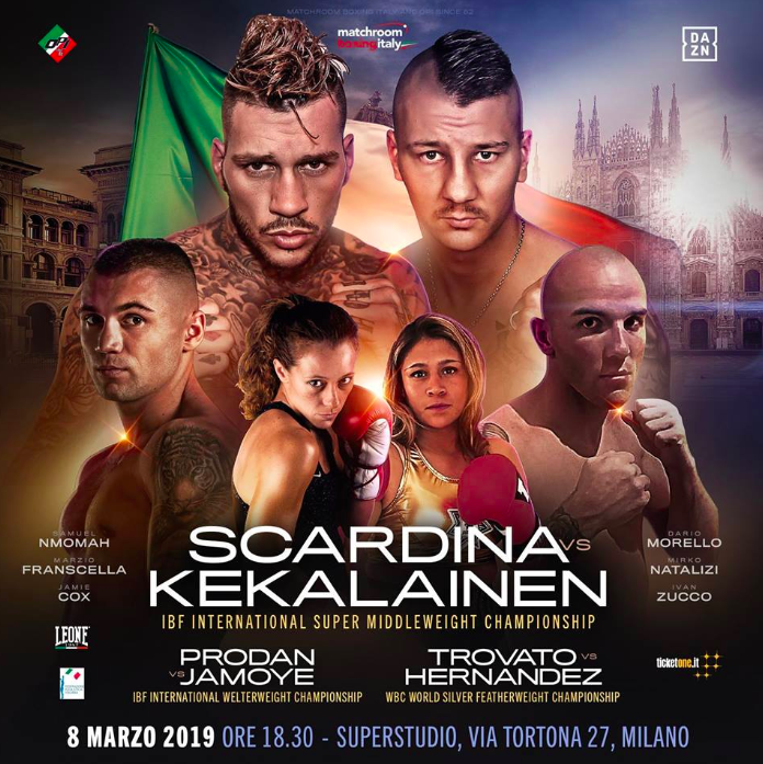 L'8 marzo a Milano il secondo grande evento Opi 82-MatchRoom: Main Event Scardina vs Kekelainen Int. IBF Supermedi 