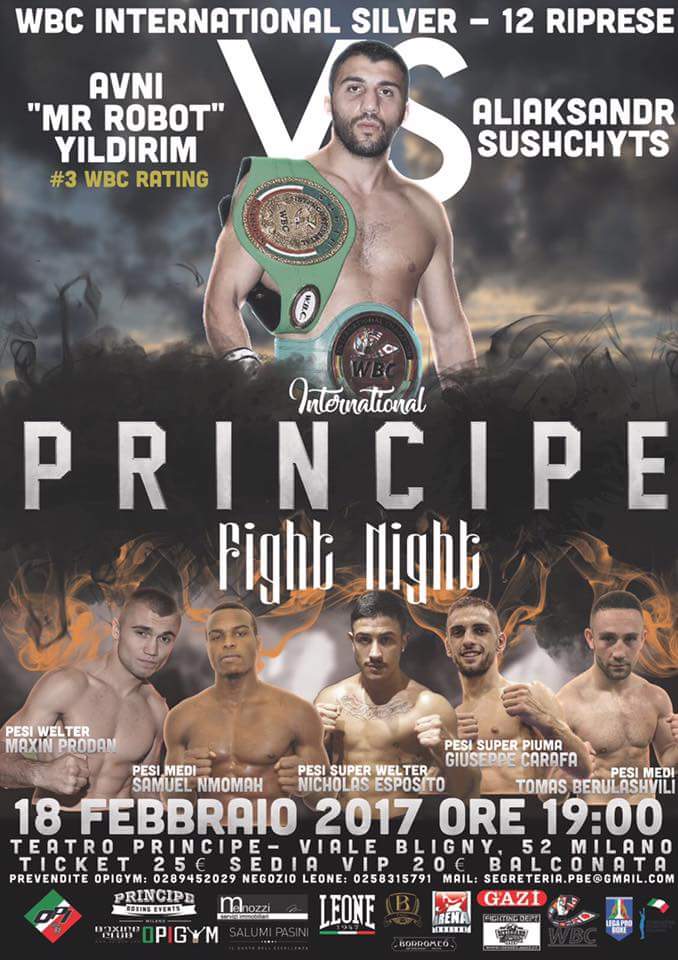 Il 18 Febbraio Gran Serata di Boxe Pro al teatro Principe di Milano #ProBoxing 