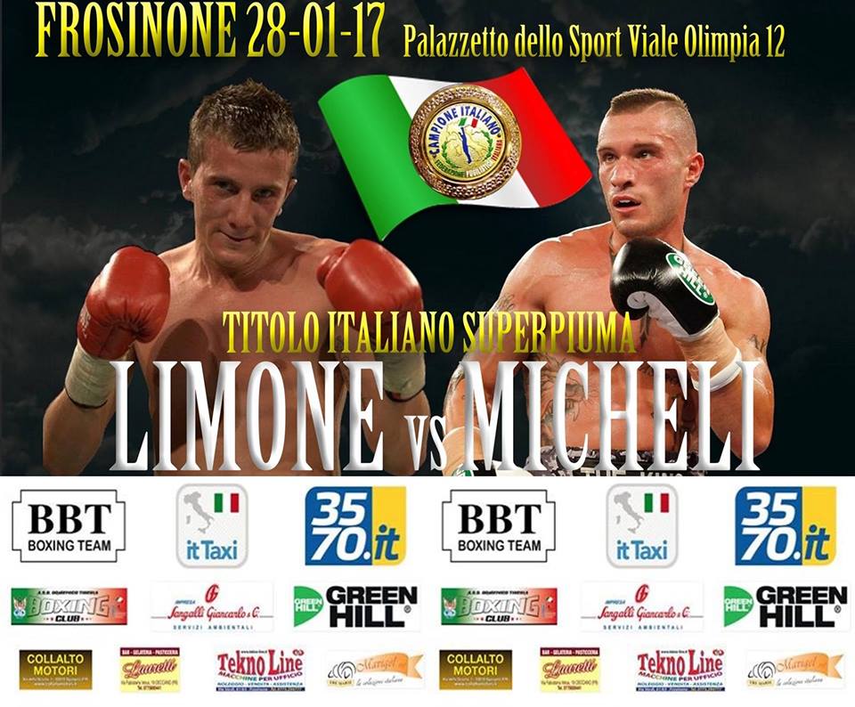 Il Match del 28/01 per il Titolo Italiano SuperPiuma tra Limone e Micheli sarà trasmesso da RaiSport #ProBoxing