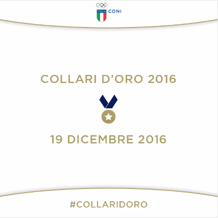 Il 19 Dicembre a Roma la Consegna dei Collari D'Oro CONI, tra i premiati De Carolis e Scarpa #Collaridoro
