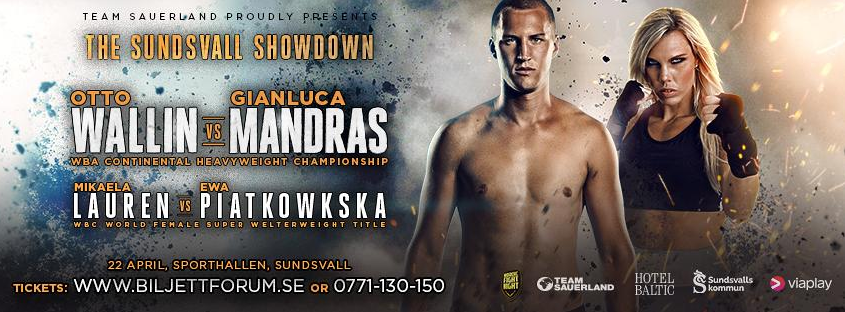 Il 22 Aprile a Sundsvall (Svezia) Wallin vs Mandras per Titolo Continentale WBA Massimi #ProBoxing 