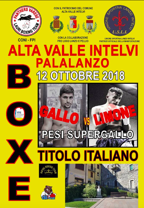 Il 12 ottobre Gallo vs Limone per il Titolo Italiano Supergallo - Diretta Fight Network  #ProBoxing