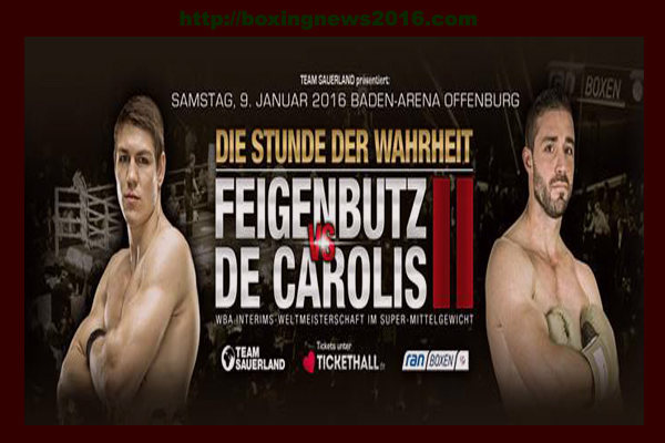 #LegaProBoxe - il 9 Gennaio a Offenburg De Carolis sul ring per il Titolo dei Supermedi WBA contro il Campione Feigenbutz