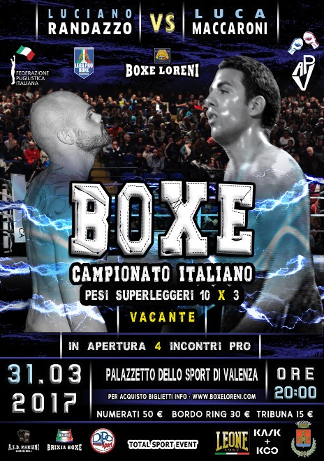 titolo Italiano Superleggeri Randazzo vs Maccaroni 31 Marzo Valenza Po - Il Programma #ProBoxing