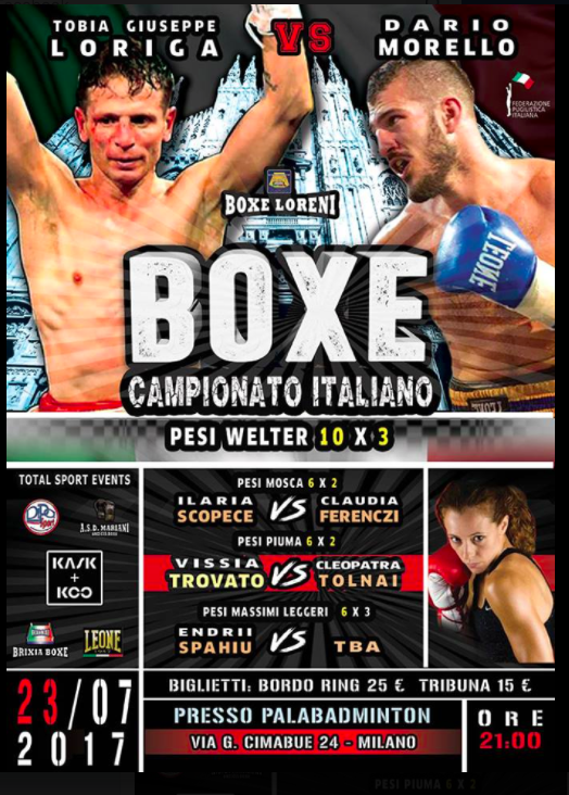 Il 23 luglio a Milano la Sfida sul ring per il titolo Welter, su FPI.it il confronto a Parole tra Loriga e Morello #ProBoxing