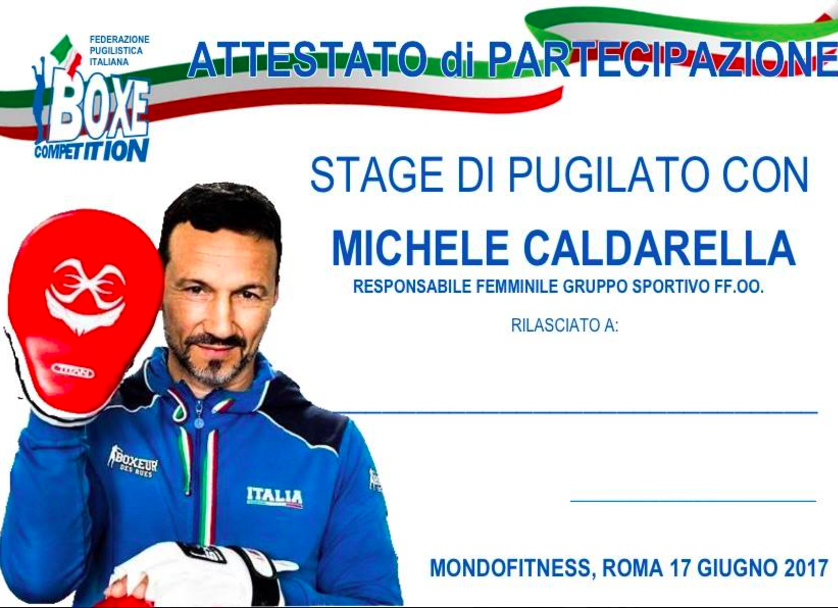Sabato 17/06 a Mondofitness Area BoxeCompetition FPI Stage con il Maestro Michele Caldarella