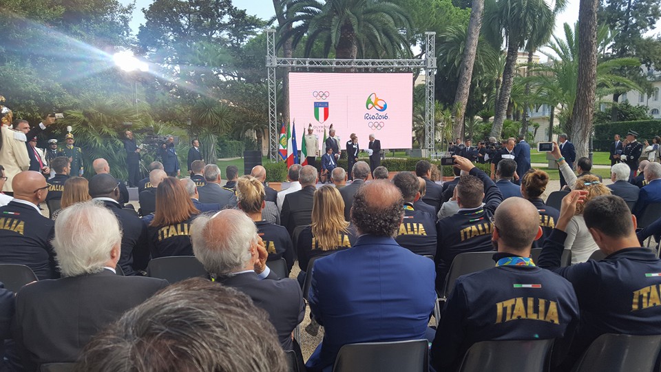 Cerimonia Riconsegna Tricolore al Quirinale. Presente anche il Presidente Brasca #Rio2016