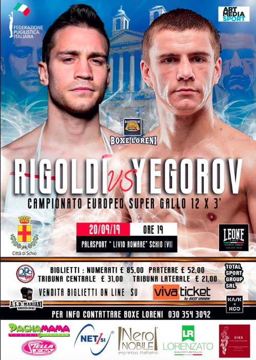 4 giorni alla grande sfida Rigoldi vs Yegorov per il titolo Europeo Supergallo 