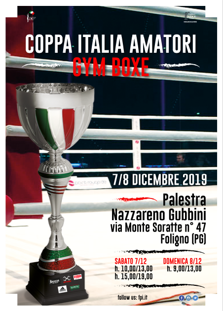 Coppa Italia Gym Boxe 2019: Foligno 7-8 Dicembre pv 