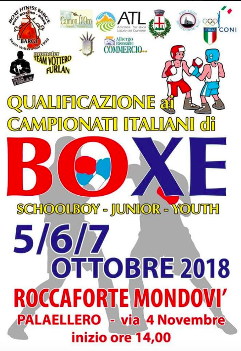 TORNEO DI QUALIFICAZIONE CAMPIONATI ITALIANI 2018 SCHOOLBOY-JUNIOR-YOUTH dal 5 al 7 Ottobre a Roccaforte Mondovì - ELENCO PARTECIPANTI