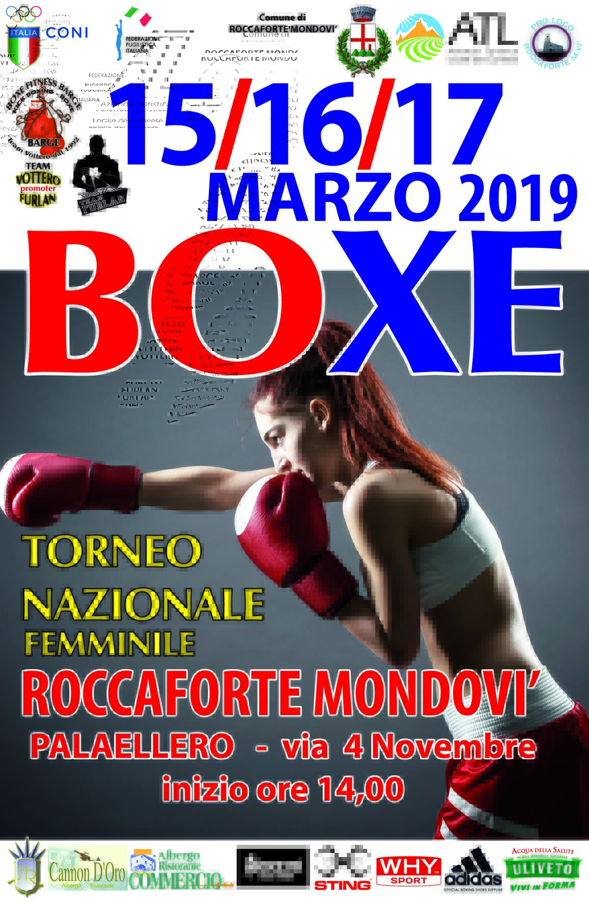 Torneo Naz. Femminile 2019 - Roccaforte Mondovì 15-17 Marzo: Locandina Ufficiale e INFOLIVESTREAMING