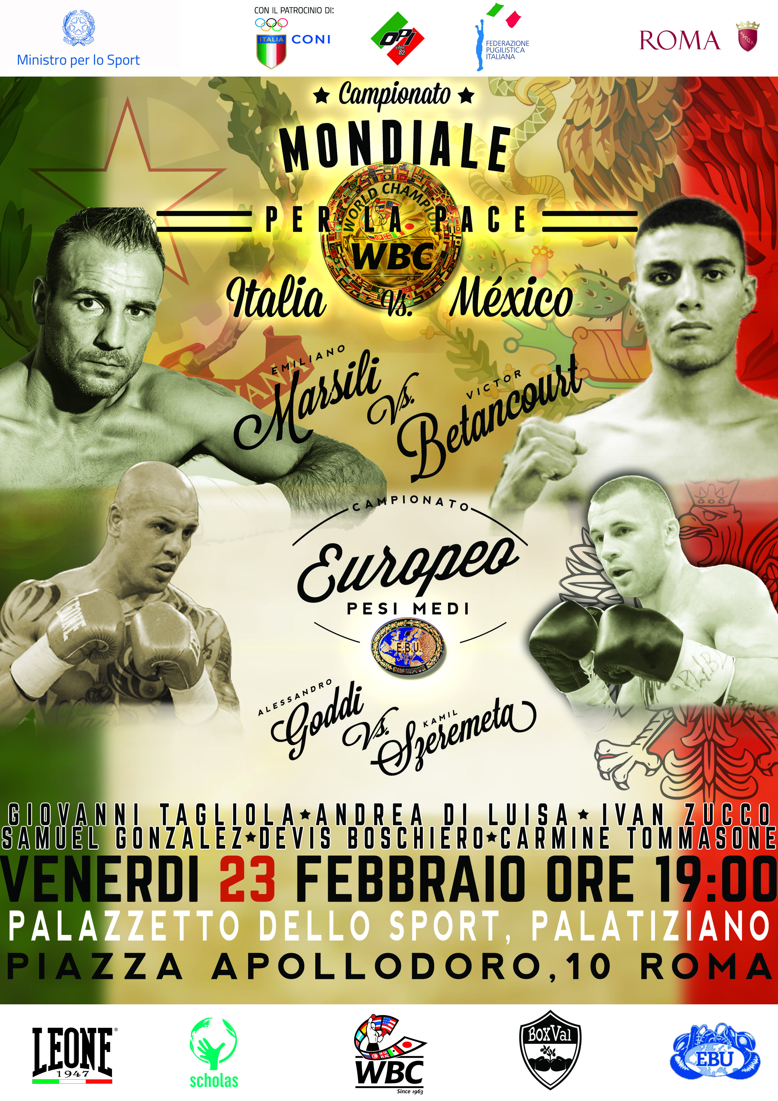Campionato mondiale per la pace WBC - Nell'altro main event  Alessandro Goddi tenta l’assalto al titolo europeo dei pesi medi