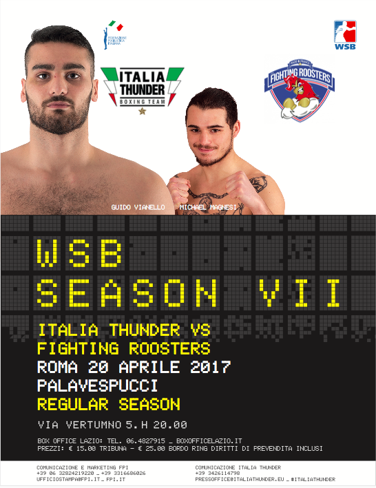 WSBVII 6° Giornata Italia Thunder vs Fighting Roosters 20/04 Roma - INFO TICKET