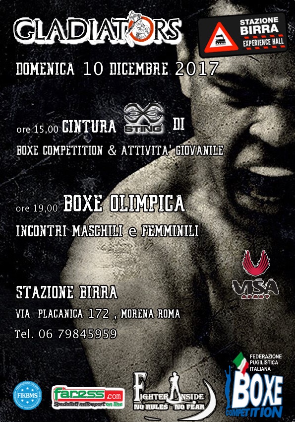 Il 10 Dicembre a Roma Torneo STING di Boxe Competition - INFO PER ISCRIZIONE #GymBOxe