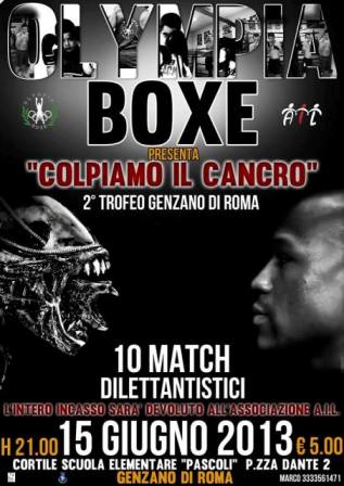 II trofeo pugilistico a Genzano il 15 Giugno organizzato da Olympia Boxe