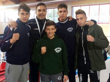 Quero-Chiloiro ai Campionati Italiani Schoolboy e Junior 2014 - da sx Antonio Pastore Aldo Quero Elio DAlconzo Giovanni Leccese Michele Lorusso
