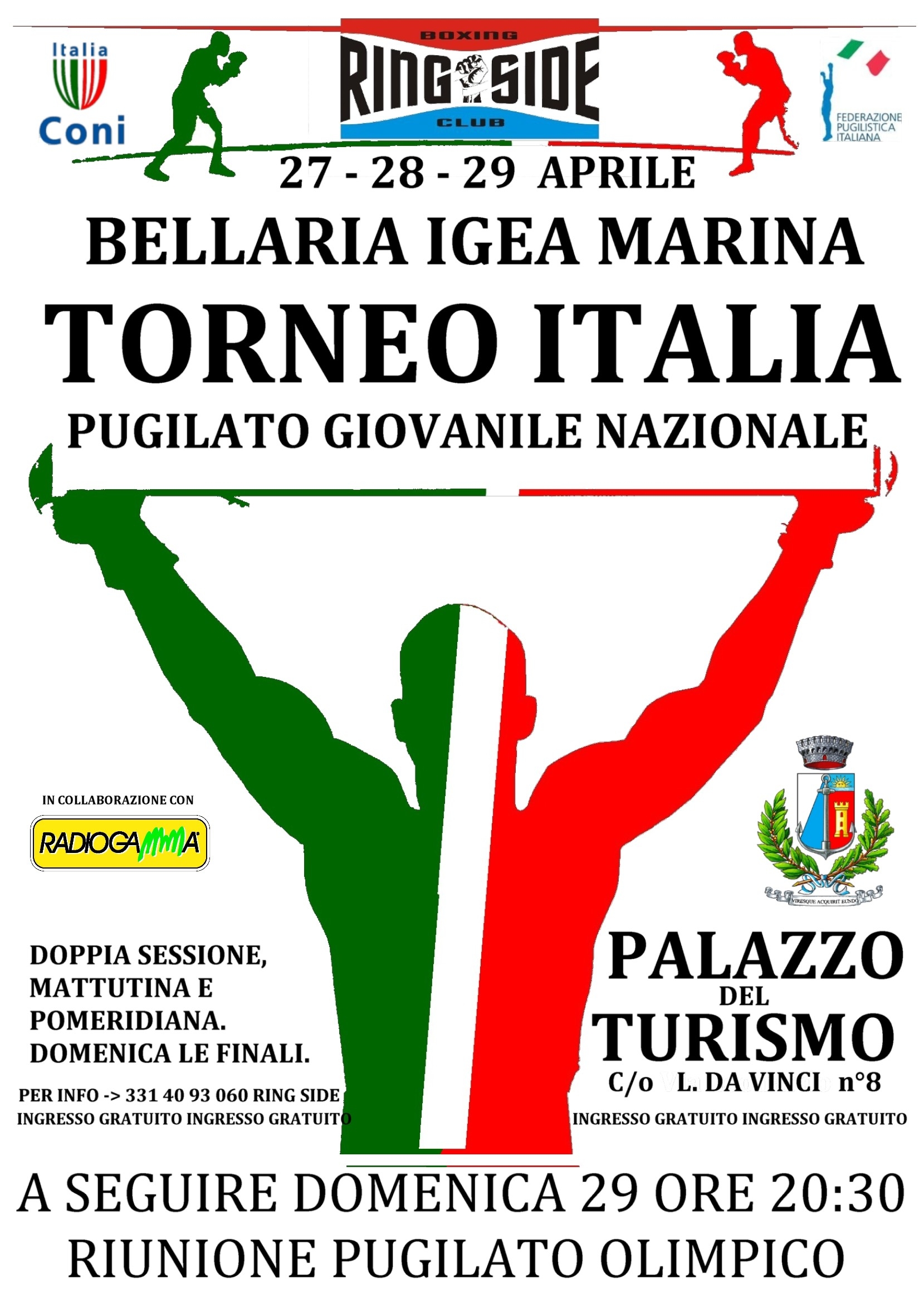 Torneo Italia: dal 27 al 29 Aprile la boxe giovanile si ritrova a Bellaria Igea Marina