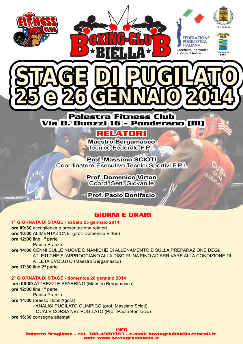il 25-26 Gennaio a Biella Corso Regionale Per Aggiornamento Tecnici Sportivi