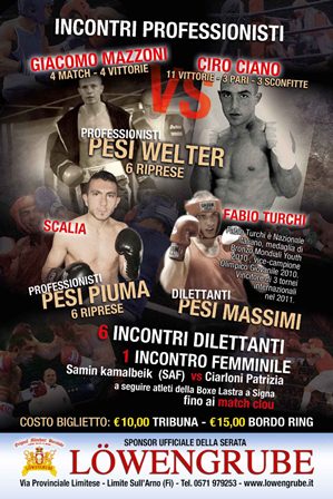 Il 10 dicembre grande boxe a Lastra a Signa