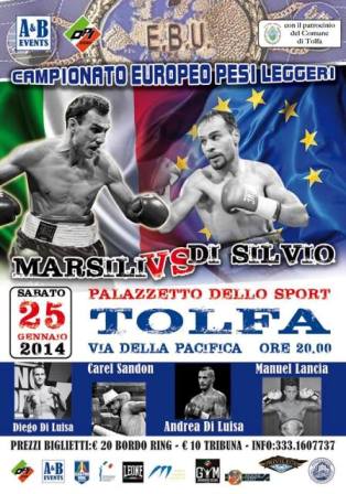 Campionato Europeo Superleggeri: Marsili si conferma Campione, battuto Di Silvio