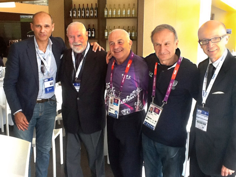 Assisi a Londra:Il Presidente Coni Petrucci,il Presidente Falcinelli, il Sindaco Ricci a Casa Italia