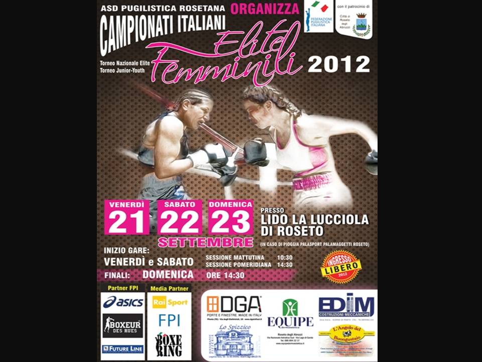 Campionati Nazionali Femminili Elite e Tornei Nazionali: 21/23 settembre a Roseto degli Abruzzi