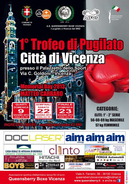 9-22-23 Giugno la 1° Edizione Trofeo Città di Vicenza