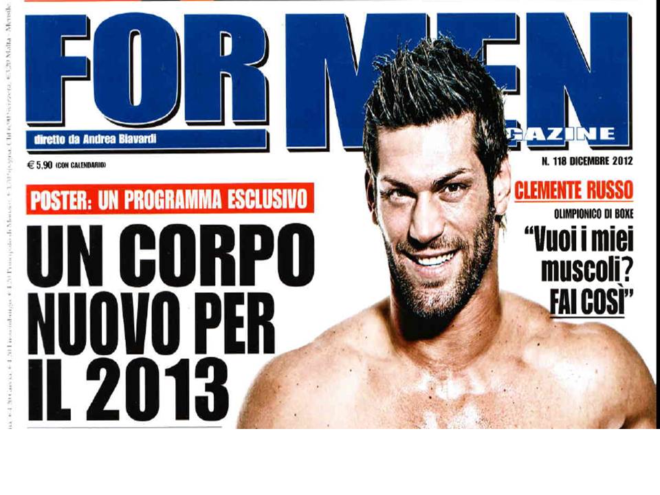 FORMEN: Cover e Servizio intervista per Russo nel numero di Dicembre 2012