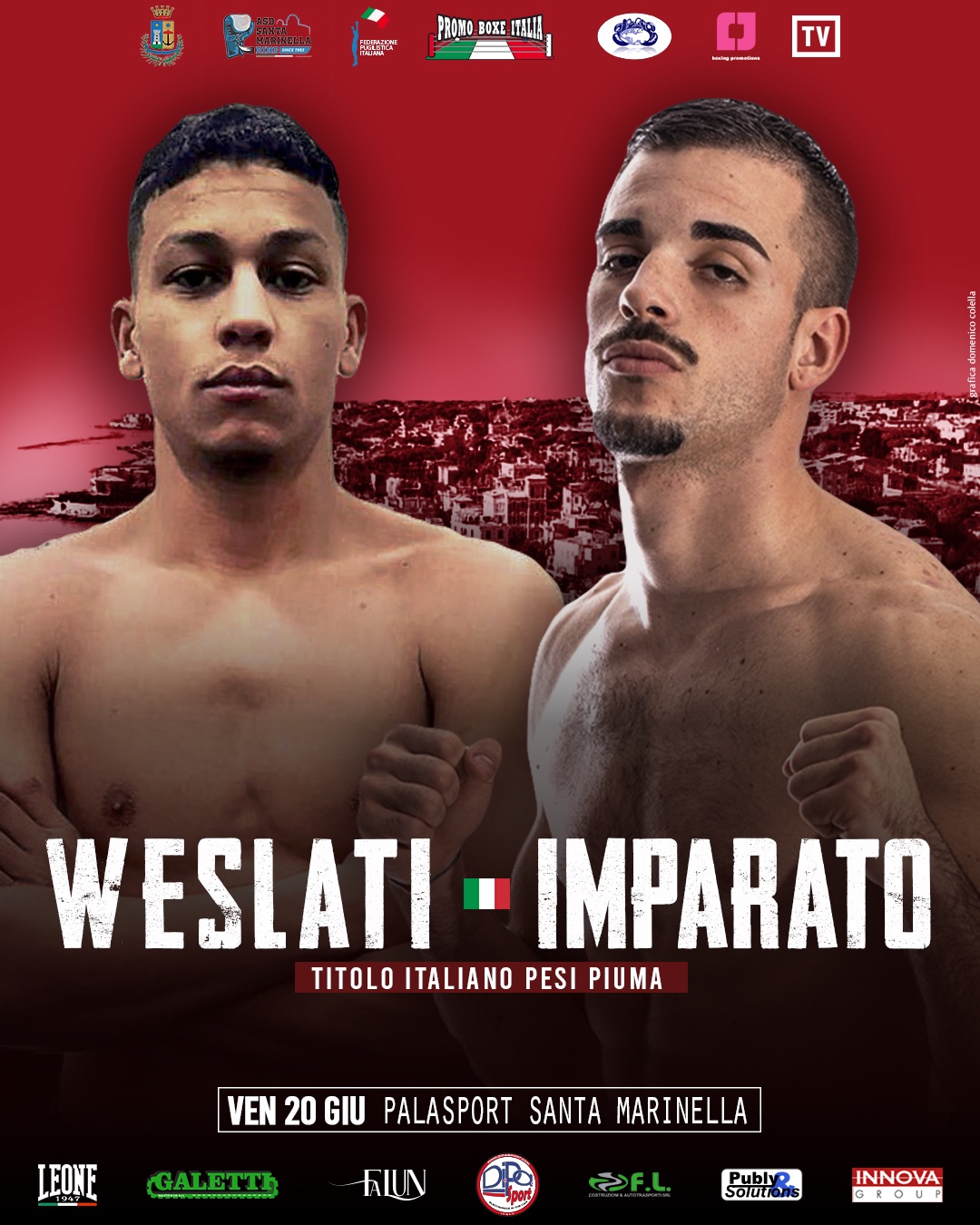 Titolo Italiano Pesi Piuma: il 20 Giugno a Santa Marinella Weslati vs Imparato 