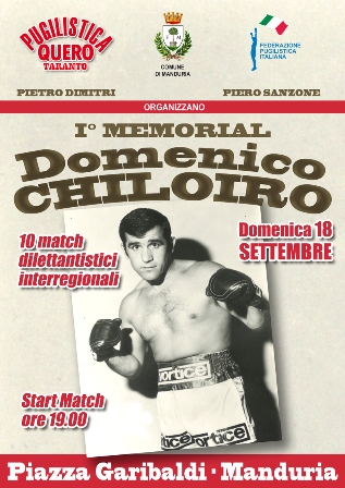 OGGI A MANDURIA IL “PRIMO MEMORIAL DOMENICO CHILOIRO”