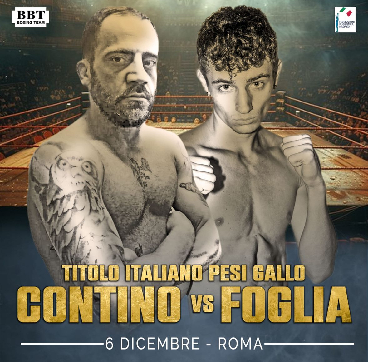 Titolo italiano Gallo: il 6 dicembre a Roma Contino vs Foglia 