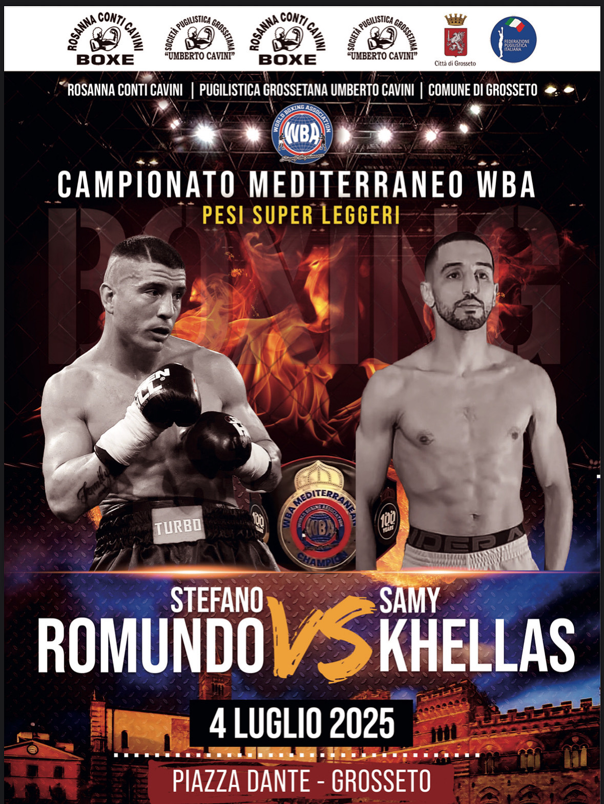 Titolo WBA Mediterraneo Superleggeri - il 4 luglio a Grosseto Ramundo vs Khellas 