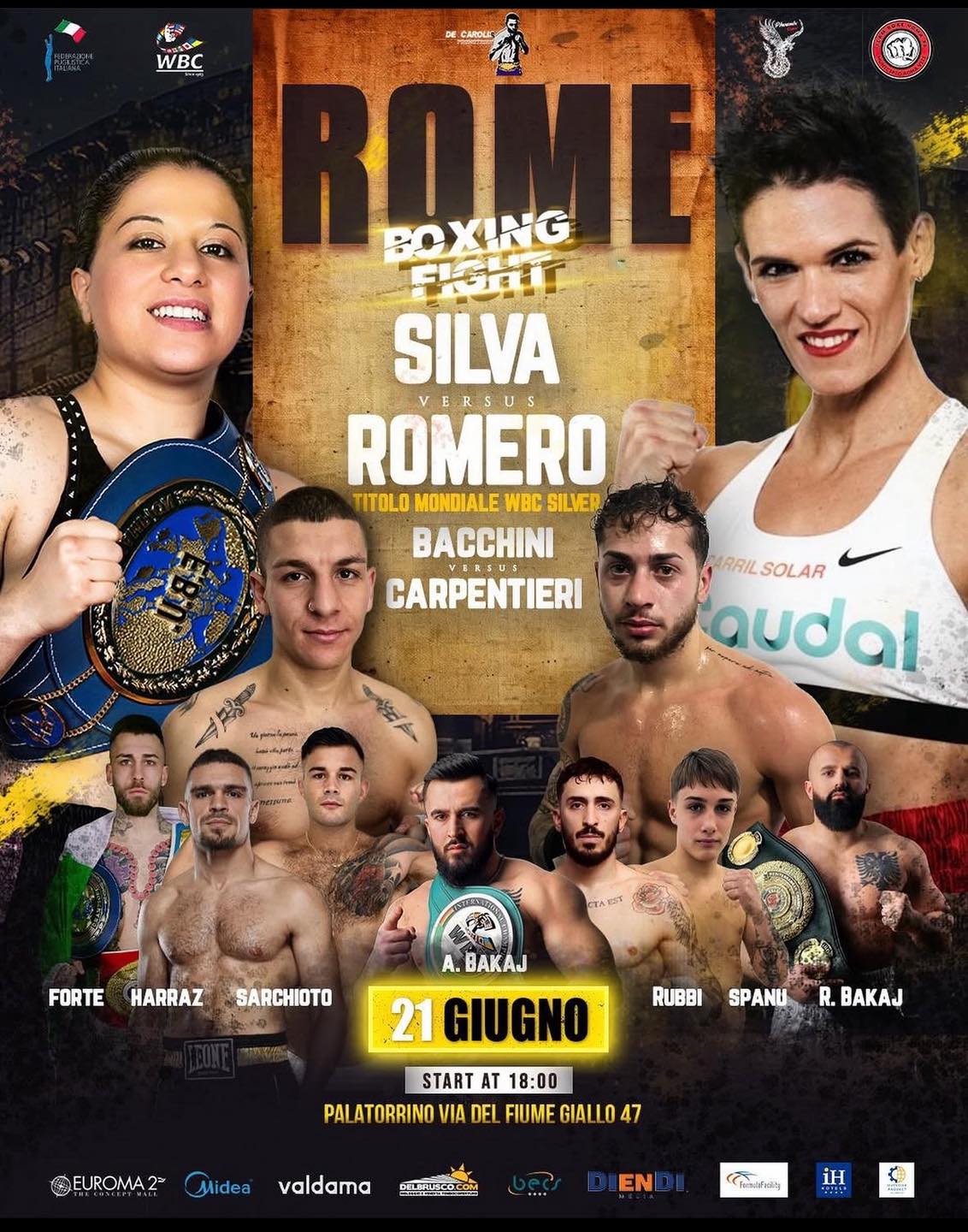 Il 21 giugno a Roma Silva vs Romero per il WBC Silver dei Supermosca 