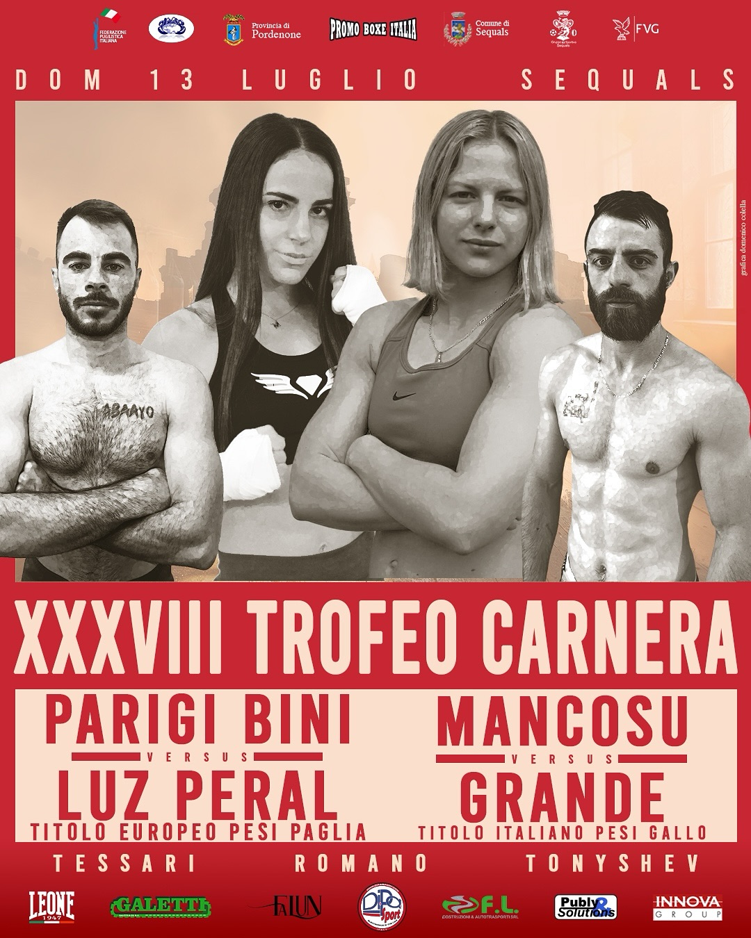 Il prossimo 13 Luglio a Sequals il XXXVIII TROFEO PRIMO CARNERA 