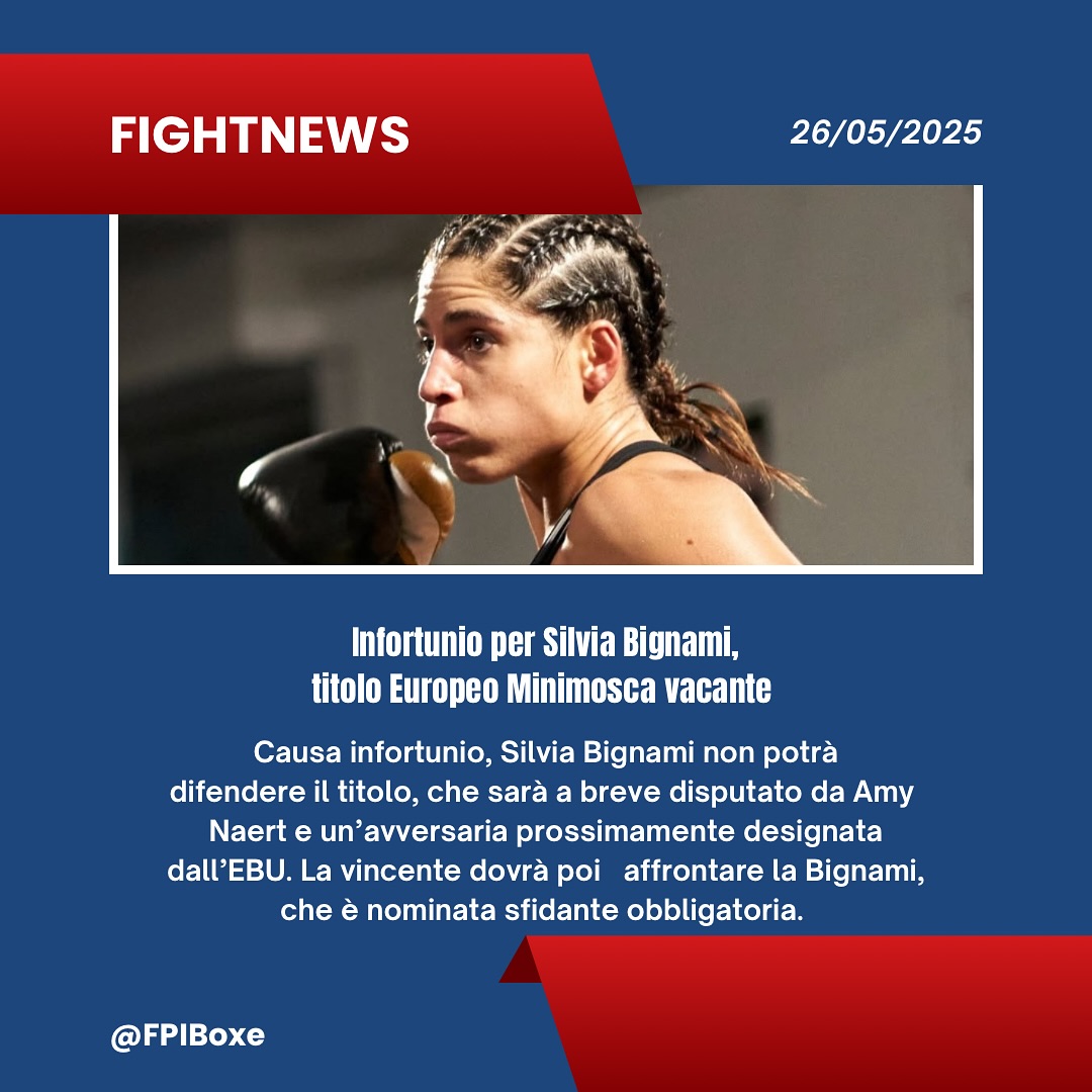 TITOLO EUROPEO MINIMOSCA - CAUSA INFORTUNIO, BIGNAMI ORA SFIDANTE UFFICIALE 